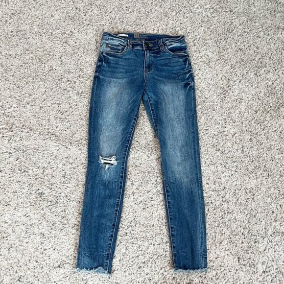 Kut From The Kloth Carlo High Rise Skinny Ankle Distressed Jeans Denim Size 4 - Picture 9 of 9